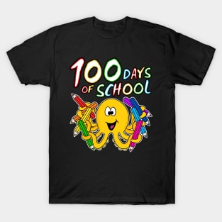 100 Days Of School Octopus Kindergarten 2022 T-Shirt